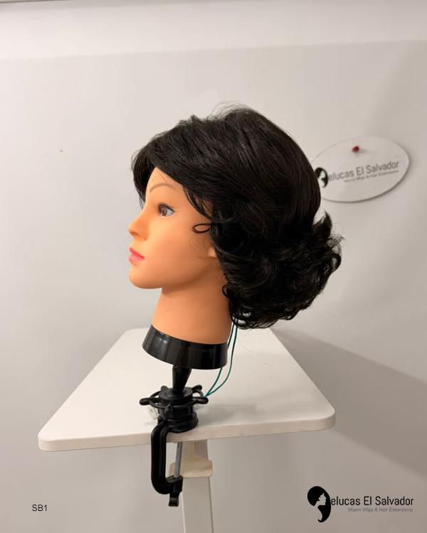 Peluca Corta - Cabello Negro - Imagen 3