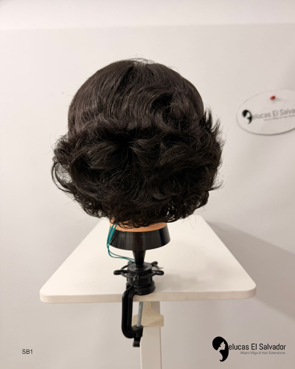 Peluca Corta - Cabello Negro - Imagen 2