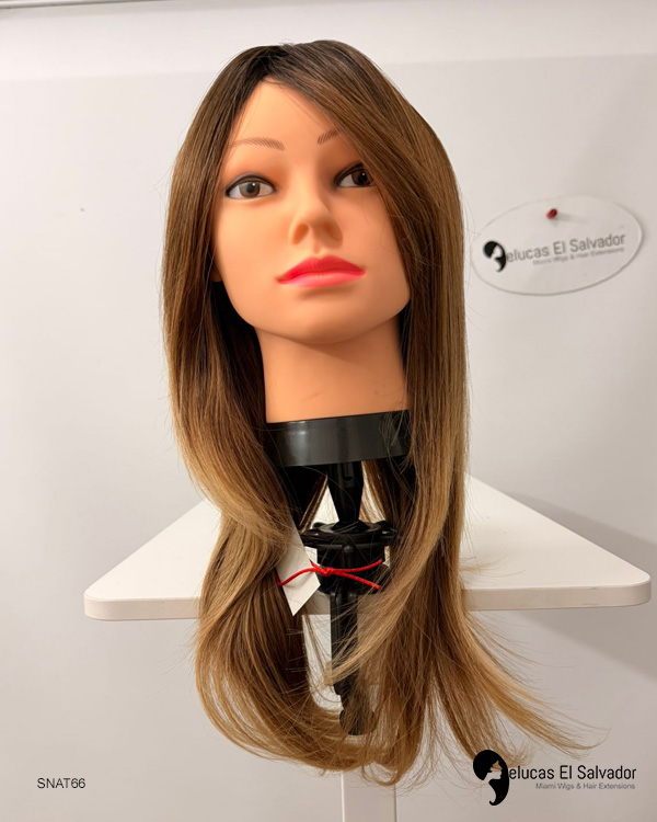 Peluca Cabello Castaño a Rubio