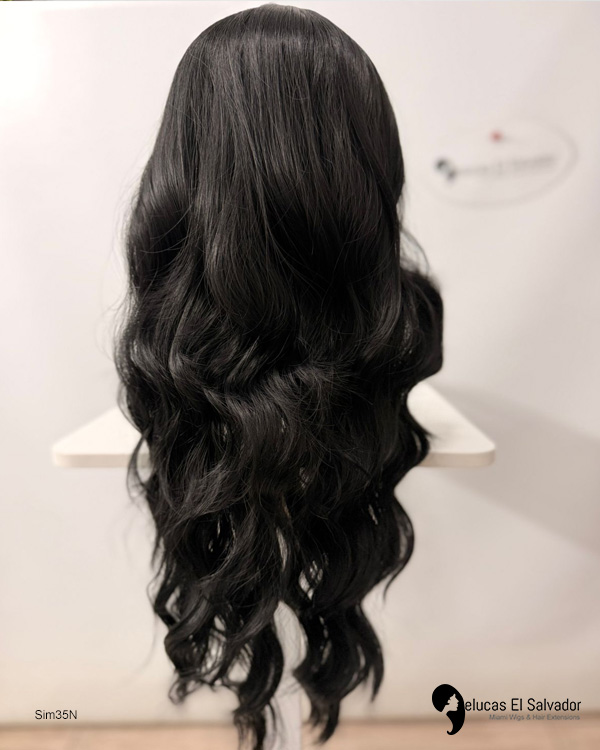 Peluca Cabello Negro - Imagen 3